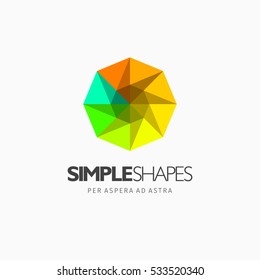 Modern colorful abstract vector logo or element design. Best for identity and logotypes. Simple shape.