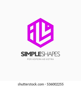 Modern colorful abstract vector logo or element design. Best for identity and logotypes. Simple shape.