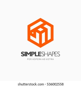 Modern colorful abstract vector logo or element design. Best for identity and logotypes. Simple shape.