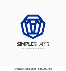 Modern colorful abstract vector logo or element design. Best for identity and logotypes. Simple shape.