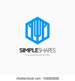 Modern colorful abstract vector logo or element design. Best for identity and logotypes. Simple shape.