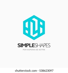 Modern colorful abstract vector logo or element design. Best for identity and logotypes. Simple shape.