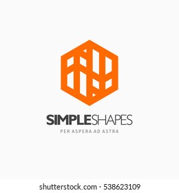 Modern colorful abstract vector logo or element design. Best for identity and logotypes. Simple shape.