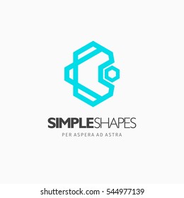 Modern colorful abstract vector logo or element design. Best for identity and logotypes. Simple shape.