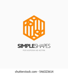 Modern colorful abstract vector logo or element design. Best for identity and logotypes. Simple shape.
