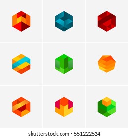 Diseño de elementos o logotipo vectorial abstracto moderno y colorido. Mejor para identidades y lotipos. Forma simple.
