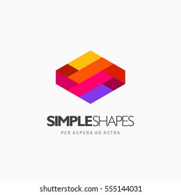 Modern colorful abstract vector logo or element design. Best for identity and logotypes. Simple shape.

