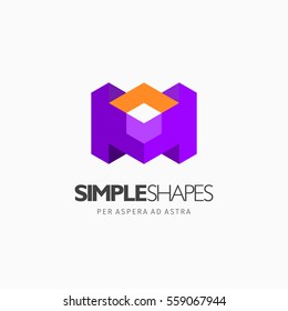 Modern colorful abstract vector logo or element design. Best for identity and logotypes. Simple shape.
