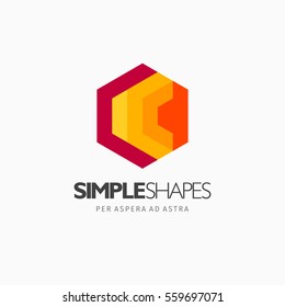 Modern colorful abstract vector logo or element design. Best for identity and logotypes. Simple shape.
