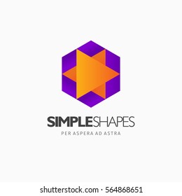 Modern colorful abstract vector logo or element design. Best for identity and logotypes. Simple shape.