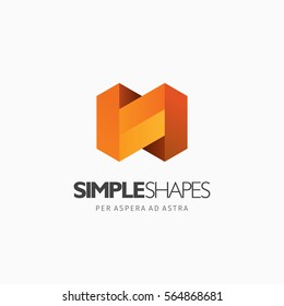 Modern colorful abstract vector logo or element design. Best for identity and logotypes. Simple shape.