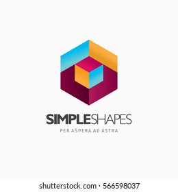 Modern colorful abstract vector logo or element design. Best for identity and logotypes. Simple shape.