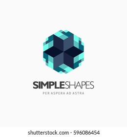 Modern colorful abstract vector logo or element design. Best for identity and logotypes. Simple shape.
