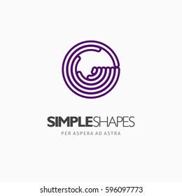 Modern colorful abstract vector logo or element design. Best for identity and logotypes. Simple shape.
