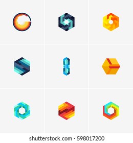 Modern colorful abstract vector logo or element design. Best for identity and logotypes. Simple shape.
