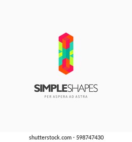 Modern colorful abstract vector logo or element design. Best for identity and logotypes. Simple shape.
