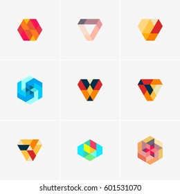 Modern colorful abstract vector logo or element design. Best for identity and logotypes. Simple shape.
