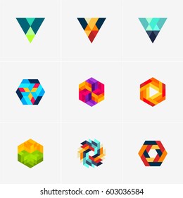 Modern colorful abstract vector logo or element design. Best for identity and logotypes. Simple shape.
