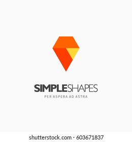 Modern colorful abstract vector logo or element design. Best for identity and logotypes. Simple shape.
