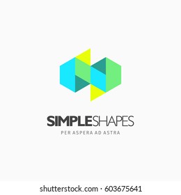 Modern colorful abstract vector logo or element design. Best for identity and logotypes. Simple shape.
