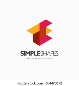 Modern colorful abstract vector logo or element design. Best for identity and logotypes. Simple shape.
