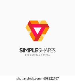 Modern colorful abstract vector logo or element design. Best for identity and logotypes. Simple shape.
