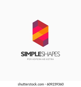 Modern colorful abstract vector logo or element design. Best for identity and logotypes. Simple shape.
