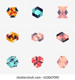 Modern colorful abstract vector logo or element design. Best for identity and logotypes. Simple shape.