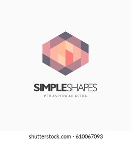 Modern colorful abstract vector logo or element design. Best for identity and logotypes. Simple shape.