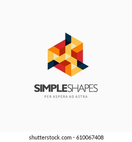 Modern colorful abstract vector logo or element design. Best for identity and logotypes. Simple shape.