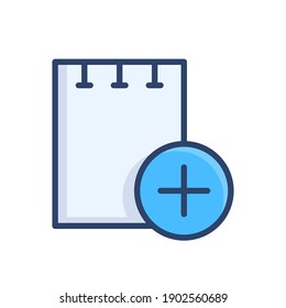 Modern colorful add note icon