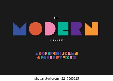 modern colorful alphabet font. cartoon typeface. cute alphabet design