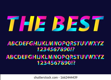Modern colorful alphabet text effect