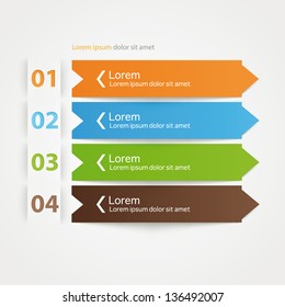 Modern colorful arrow origami style step up options banner. Vector illustration.