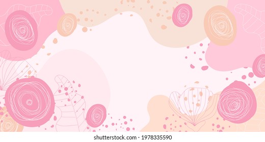 modern colorful background with abstract shapes leave memphis trendy design