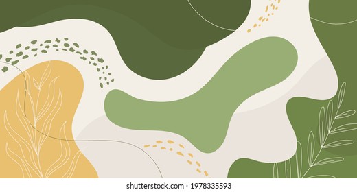 modern colorful background with abstract shapes leave memphis trendy design