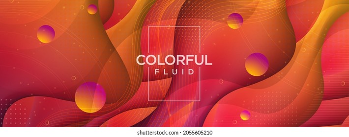 Modern Colorful Background with Fluid Dynamic Style Concept.