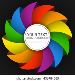 Modern colorful background. Vector illustration in LGBT colors. Symbol of peace, gay culture. Rainbow template, paper layers. Pride Month.
