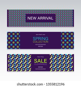 Modern Colorful Banner Design. Sale and New Arrival Vector Banner.