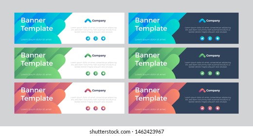 Modern colorful banner template set