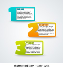 Modern colorful banners with numbers. Vector illustration.