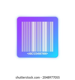 Modern colorful barcode sticker. Identification tracking code. Serial number, product ID with digital information. Store or supermarket scan labels, price tag. Vector illustration.