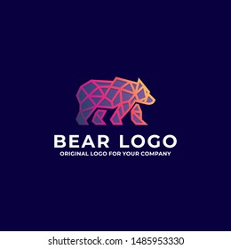 Modern colorful bear logo design can be used as symbols, brand identity, company logo, icons, or others. Color and text can be changed according to your need.