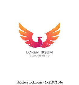 Modern colorful bird logo illustration