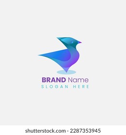 Plantilla moderna de vectores de logotipo de aves coloridas