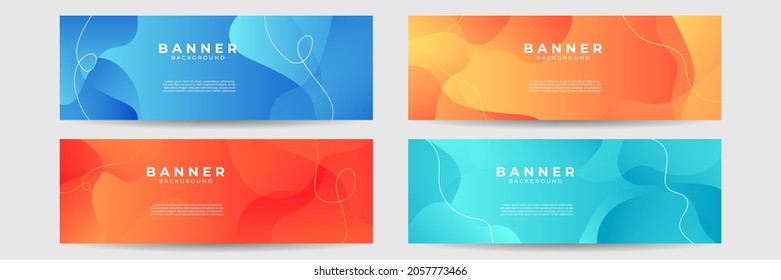 Modern colorful blue red tosca orange abstract banner design background. Vector illustration for business, social media template, sale, website, landing page, posters, cover