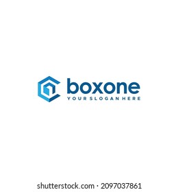 Modern Colorful box one packet package Logo design