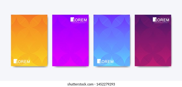 Modern colorful bright abstract gradient line pattern background cover design. Trendy vector template for web, brochure, leaflet, flyer, cover, banner, poster. Cool gradients. Vivid vibrant color.