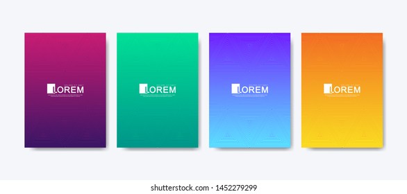 Modern colorful bright abstract gradient line pattern background cover design. Trendy vector template for web, brochure, leaflet, flyer, cover, banner, poster. Cool gradients. Vivid vibrant color.