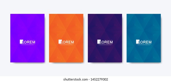 Modern colorful bright abstract gradient line pattern background cover design. Trendy vector template for web, brochure, leaflet, flyer, cover, banner, poster. Cool gradients. Vivid vibrant color.